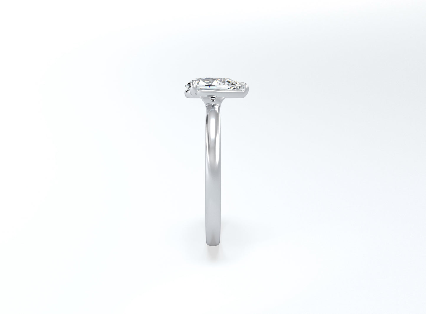 Pear Solitaire Ring - Platinum - Bodega
