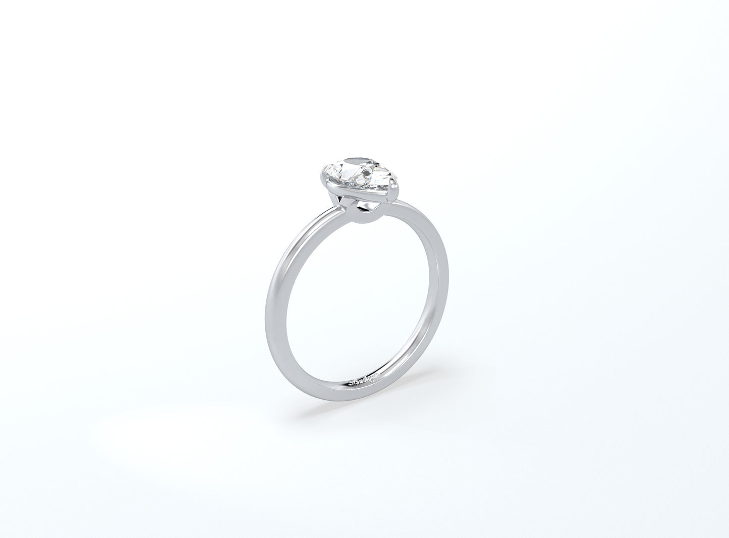 Pear Solitaire Ring - Platinum - Bodega
