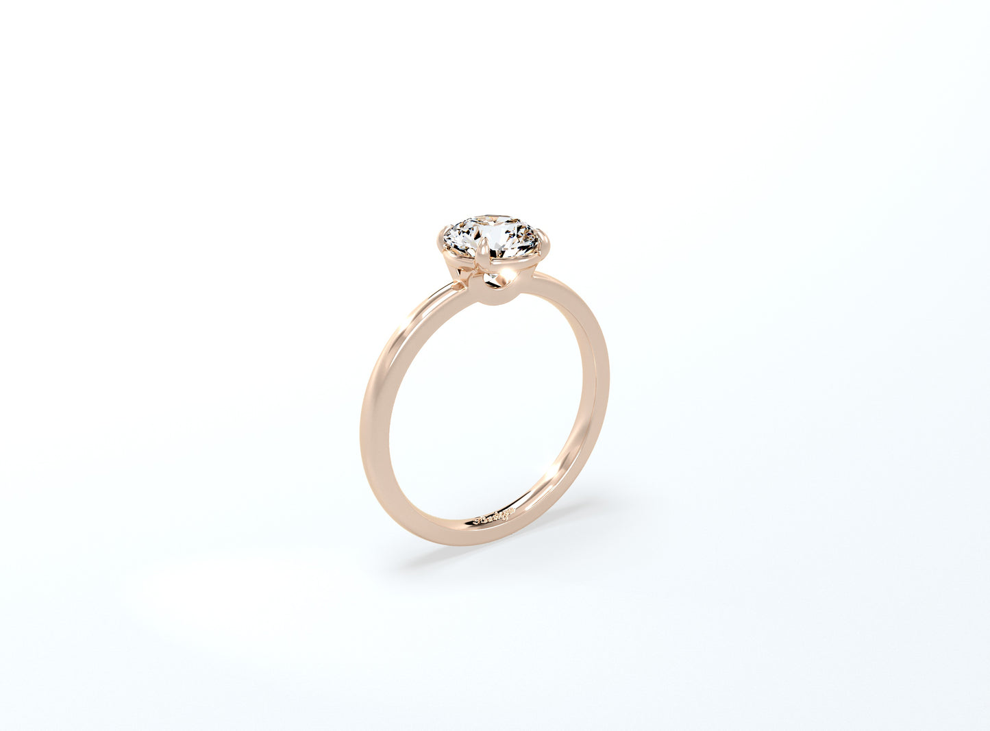 4 Prong Round Brilliant Solitaire Ring - Rose Gold - Bodega