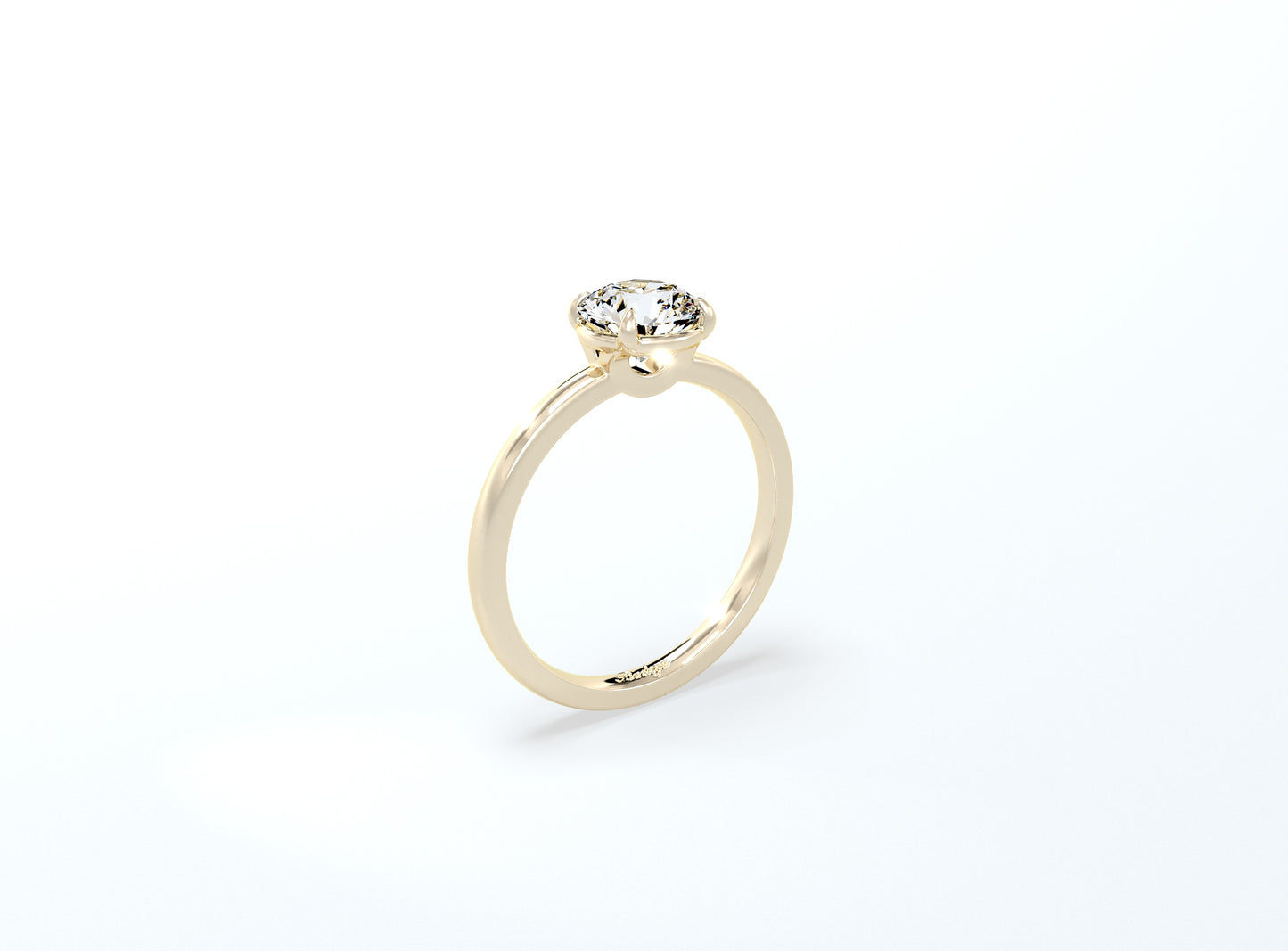 4 Prong Round Brilliant Solitaire Ring - Yellow Gold - Bodega