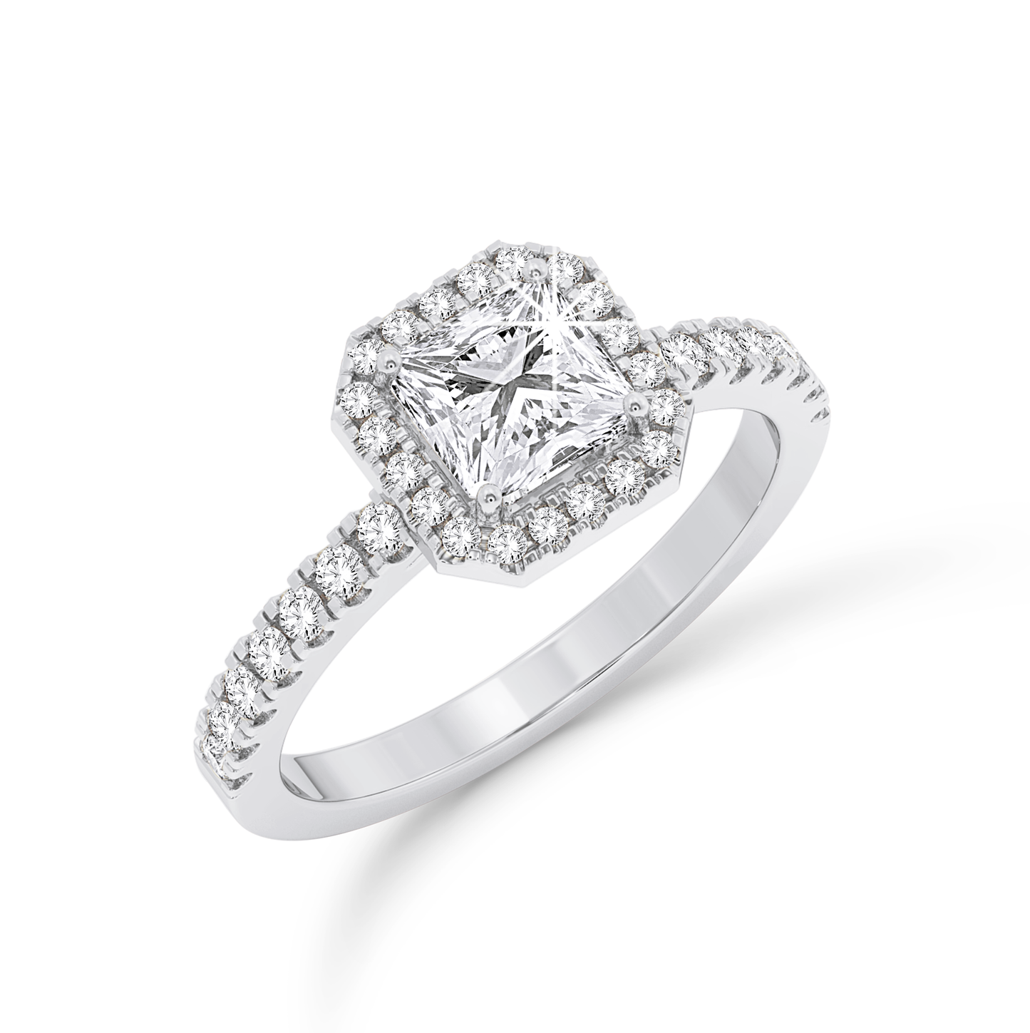 Asscher Cut Halo Ring #2 - Platinum - Bodega