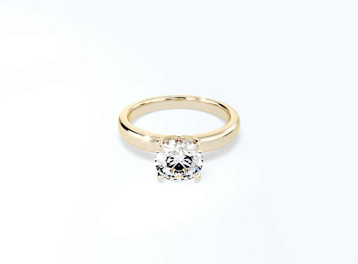 4 Prong Round Brilliant Solitaire Ring - Yellow Gold - Bodega
