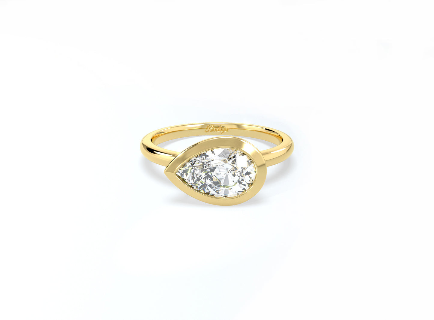Pear Bezel Ring - Yellow Gold - Bodega