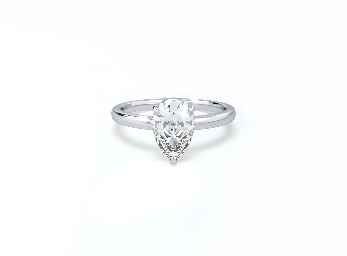 Pear Solitaire Ring - Platinum - Bodega
