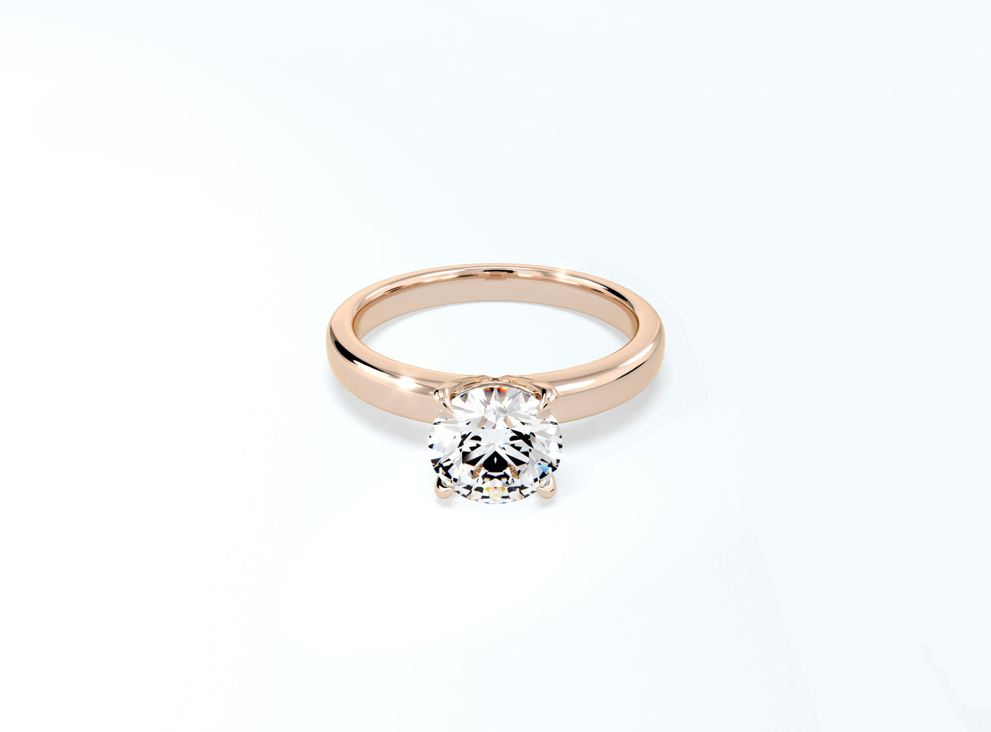 4 Prong Round Brilliant Solitaire Ring - Rose Gold - Bodega