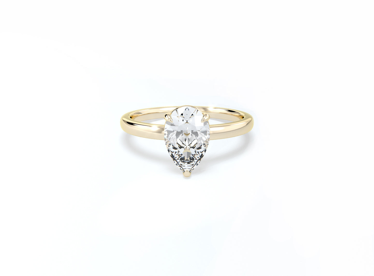 Pear Solitaire Ring - Yellow Gold - Bodega