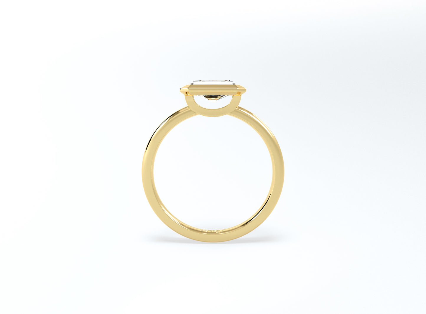 Radiant Cut Bezel Ring - Yellow Gold - Bodega