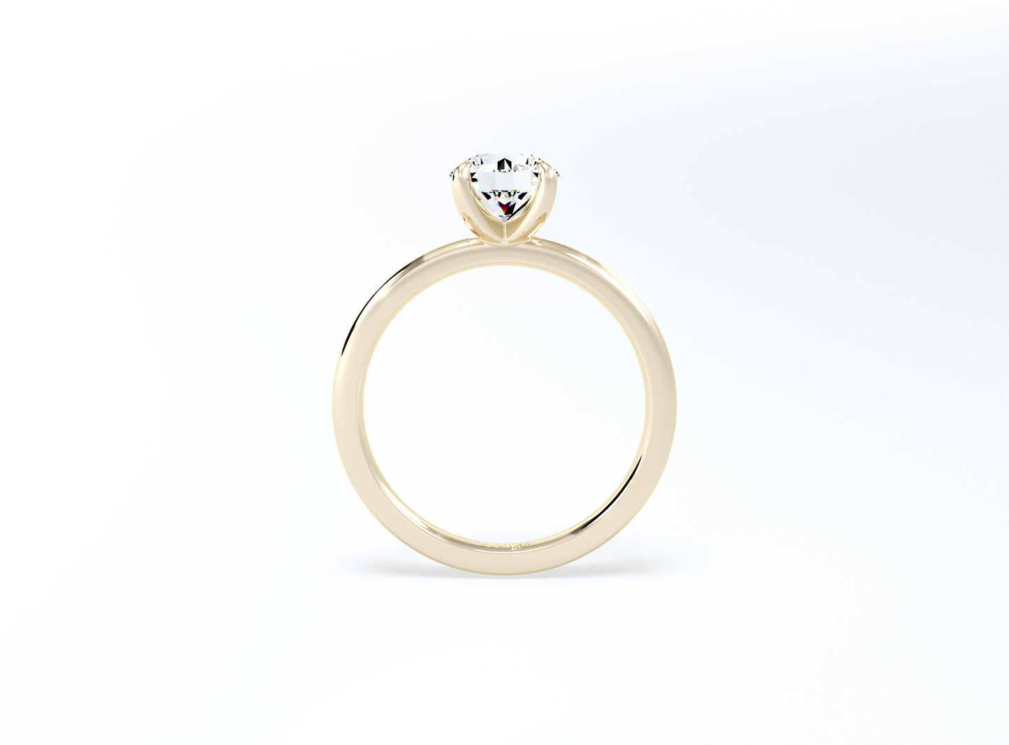 4 Claw Round Brilliant Solitaire Ring - Yellow Gold - Bodega