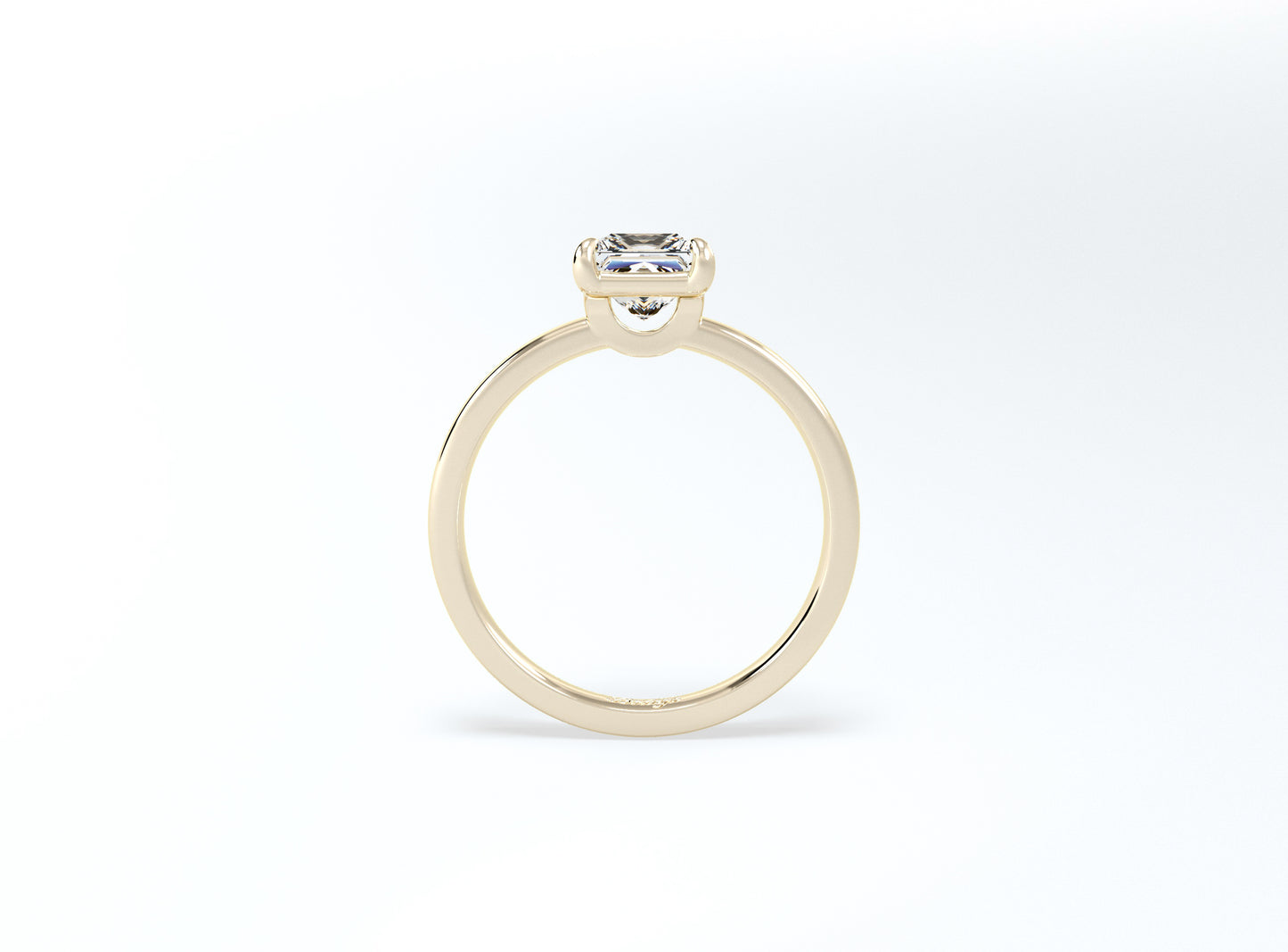 Cushion Cut Solitaire Ring - Yellow Gold - Bodega