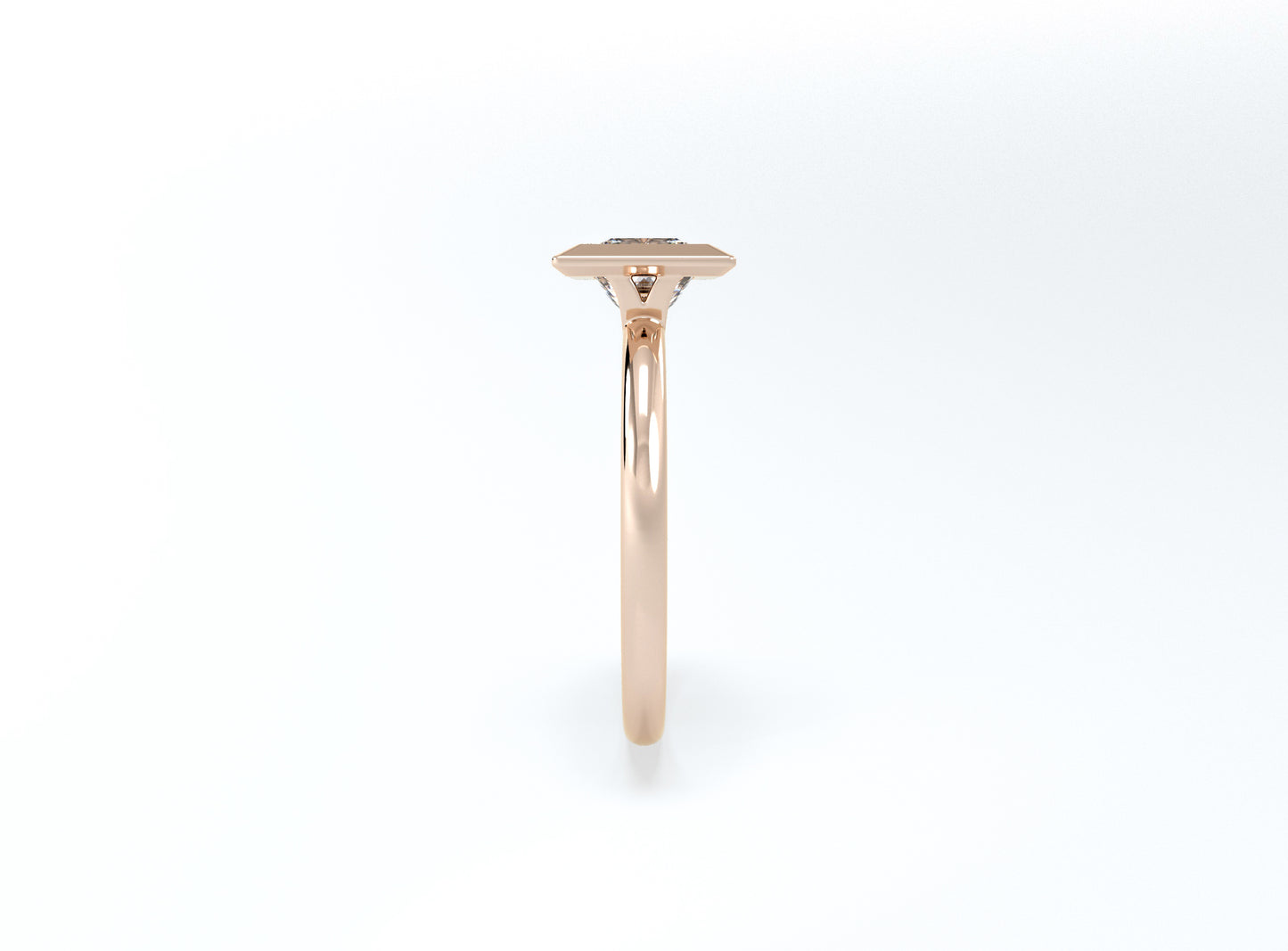 Princess Cut Bezel Ring - Rose Gold - Bodega