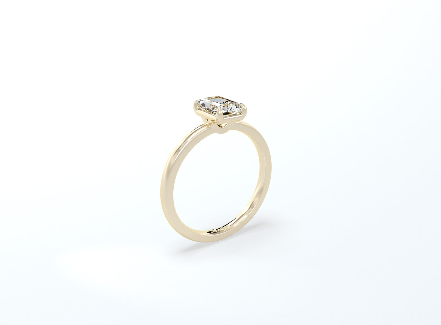Radiant Cut Solitaire Ring - Rose Gold - Bodega