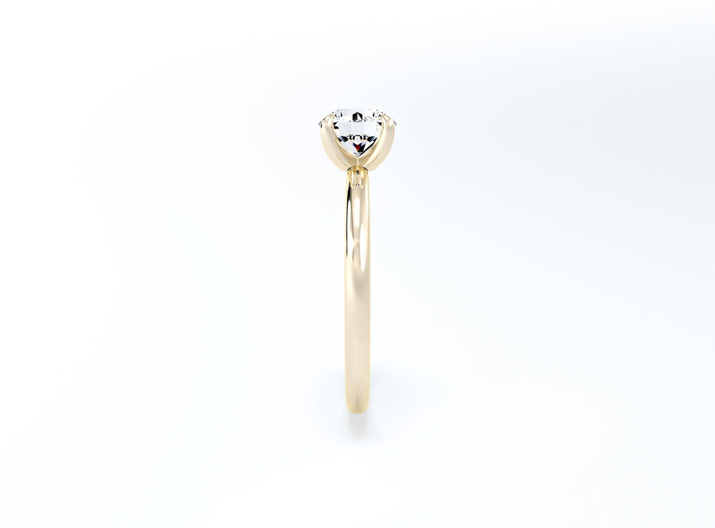 4 Claw Round Brilliant Solitaire Ring - Yellow Gold - Bodega