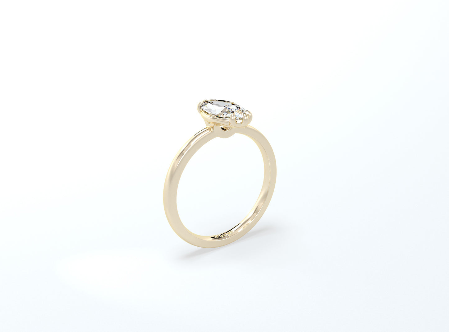 Marquise Solitaire Ring - Yellow Gold - Bodega