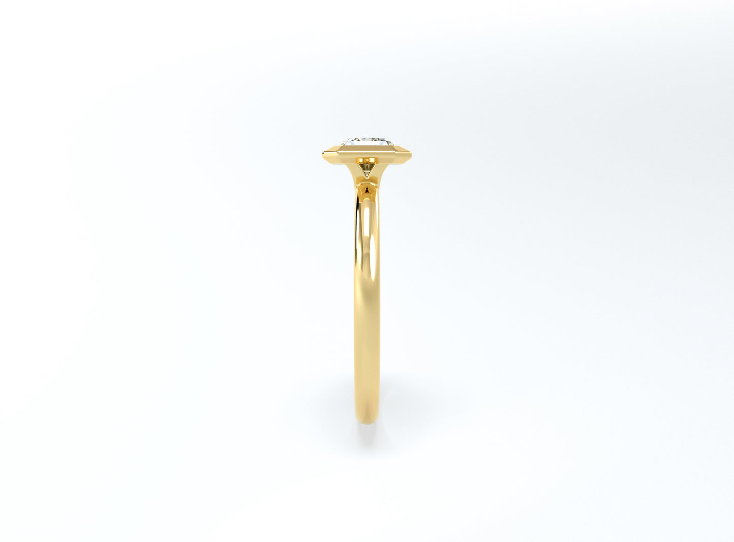 Radiant Cut Bezel Ring - Yellow Gold - Bodega