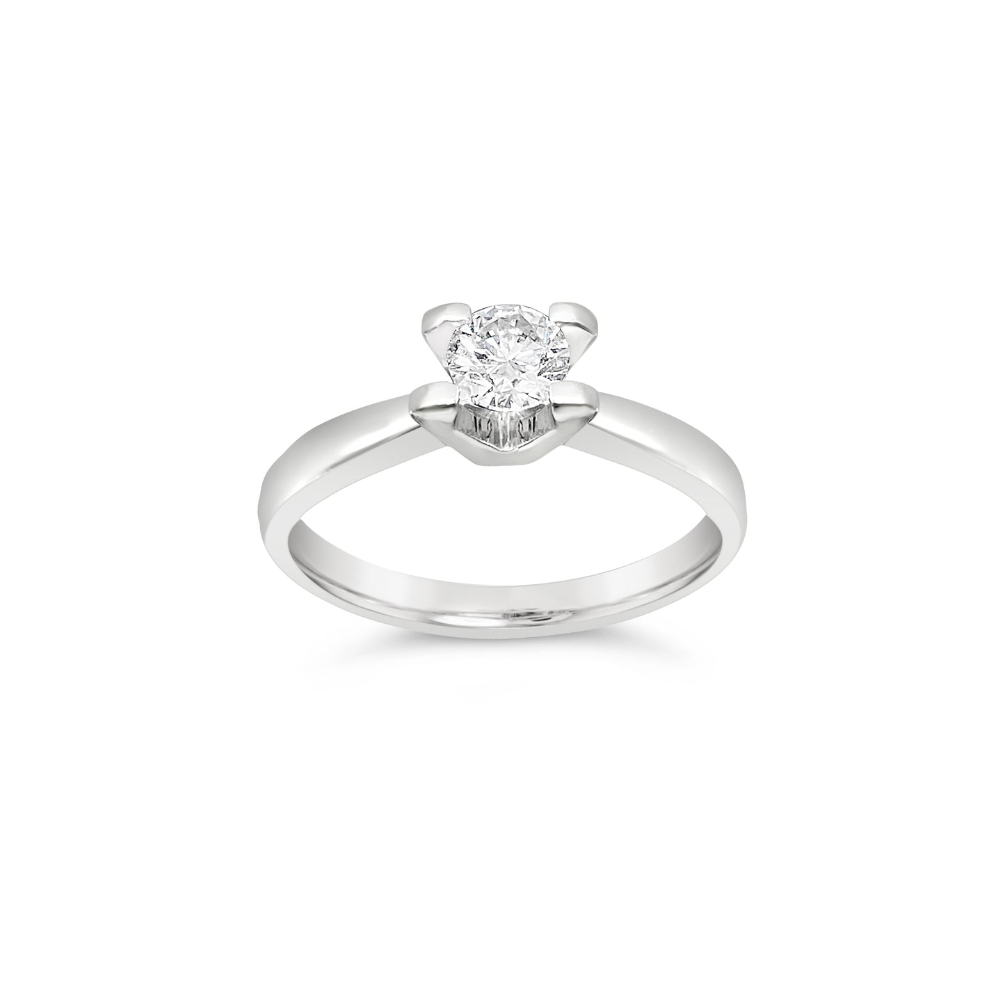 Round Brilliant Cut Solitaire Ring in tension setting - Platinum - Bodega