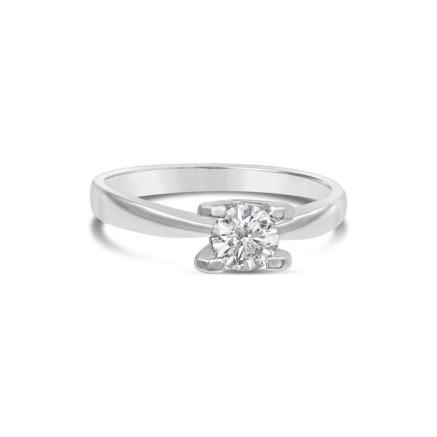 Round Brilliant Cut Solitaire Ring in tension setting - Platinum - Bodega
