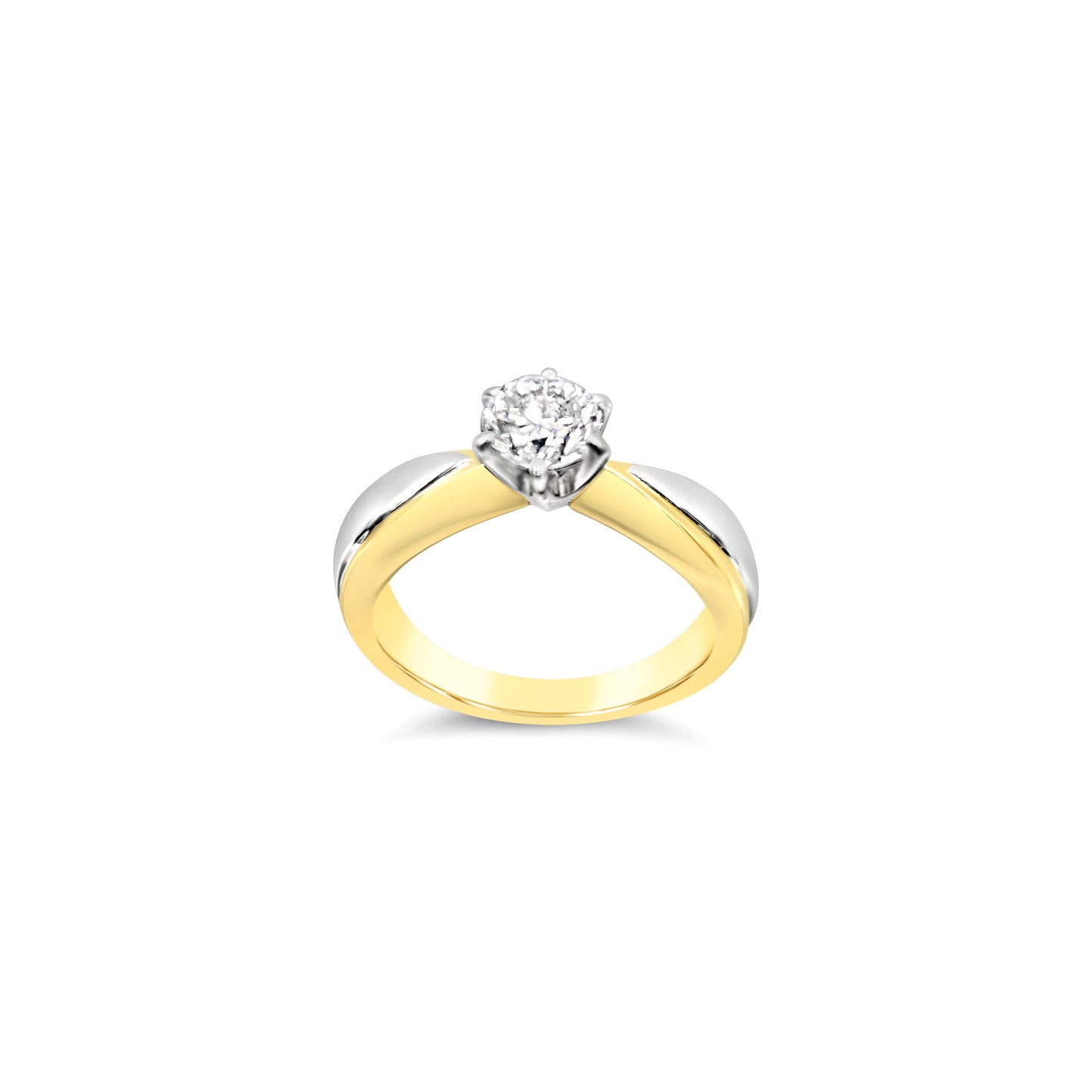 Two tone Round Brilliant Cut Solitaire Ring - Bodega