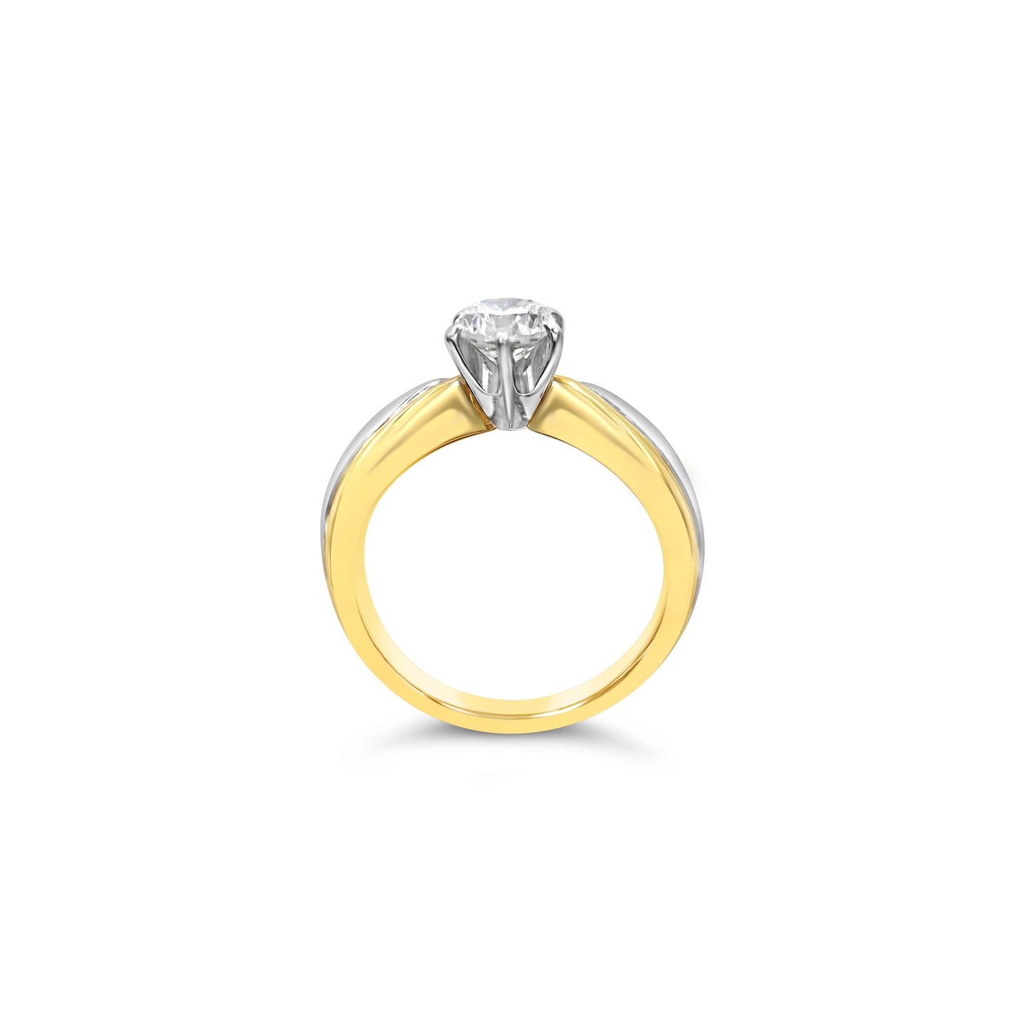 Two tone Round Brilliant Cut Solitaire Ring - Bodega