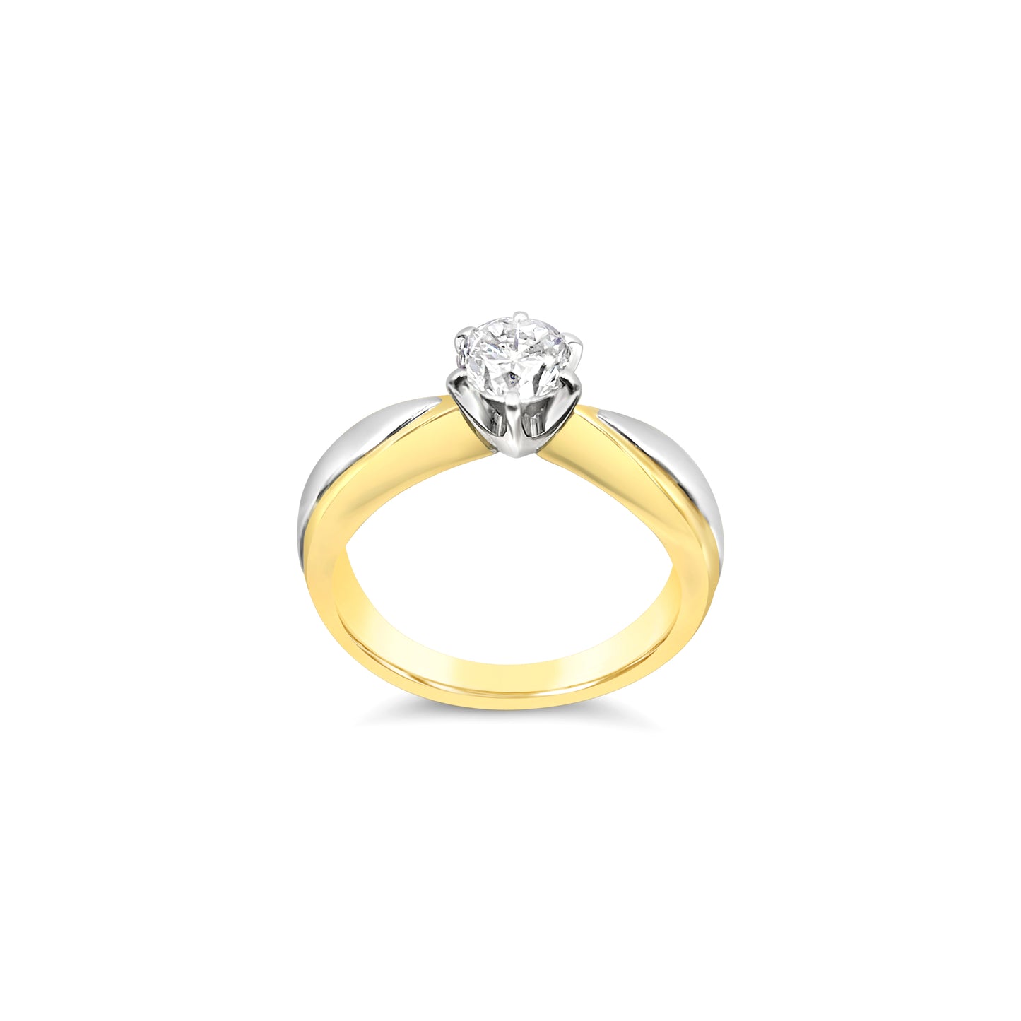 Two tone Round Brilliant Cut Solitaire Ring - Bodega