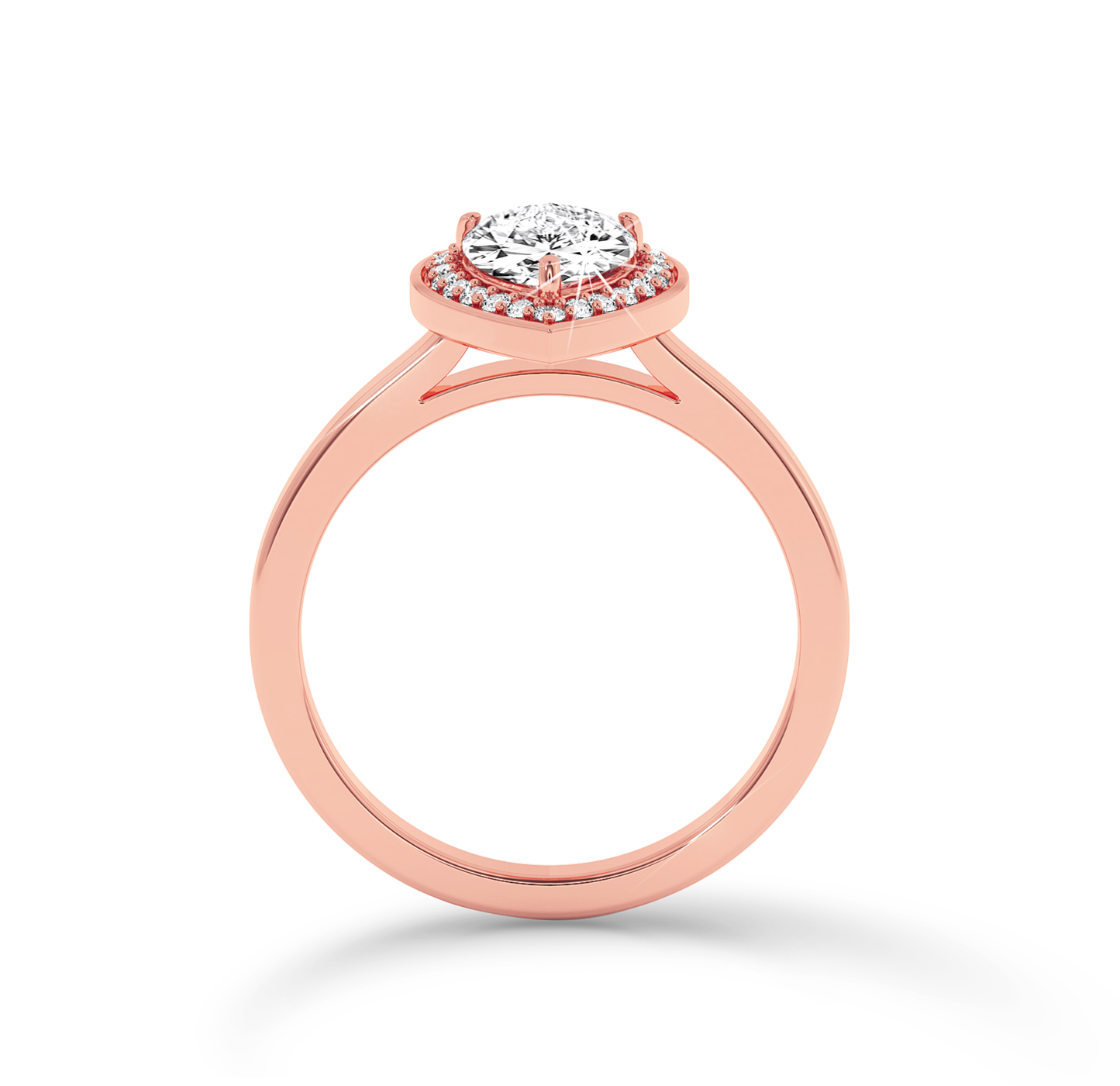 Pear Diamond Ring with halo - Rose Gold - Bodega