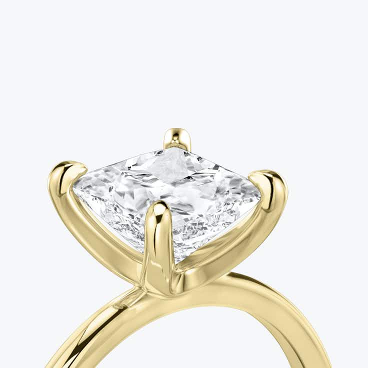 Princess Cut Solitaire Ring - Yellow Gold - Bodega