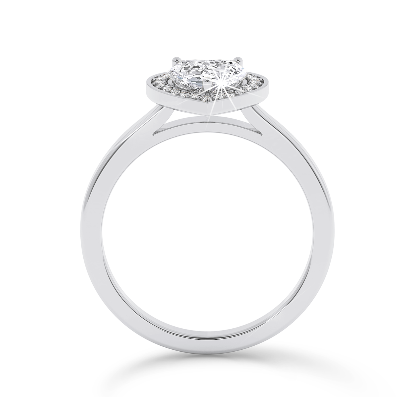 Heart Cut Diamond Ring with Halo - Platinum - Bodega