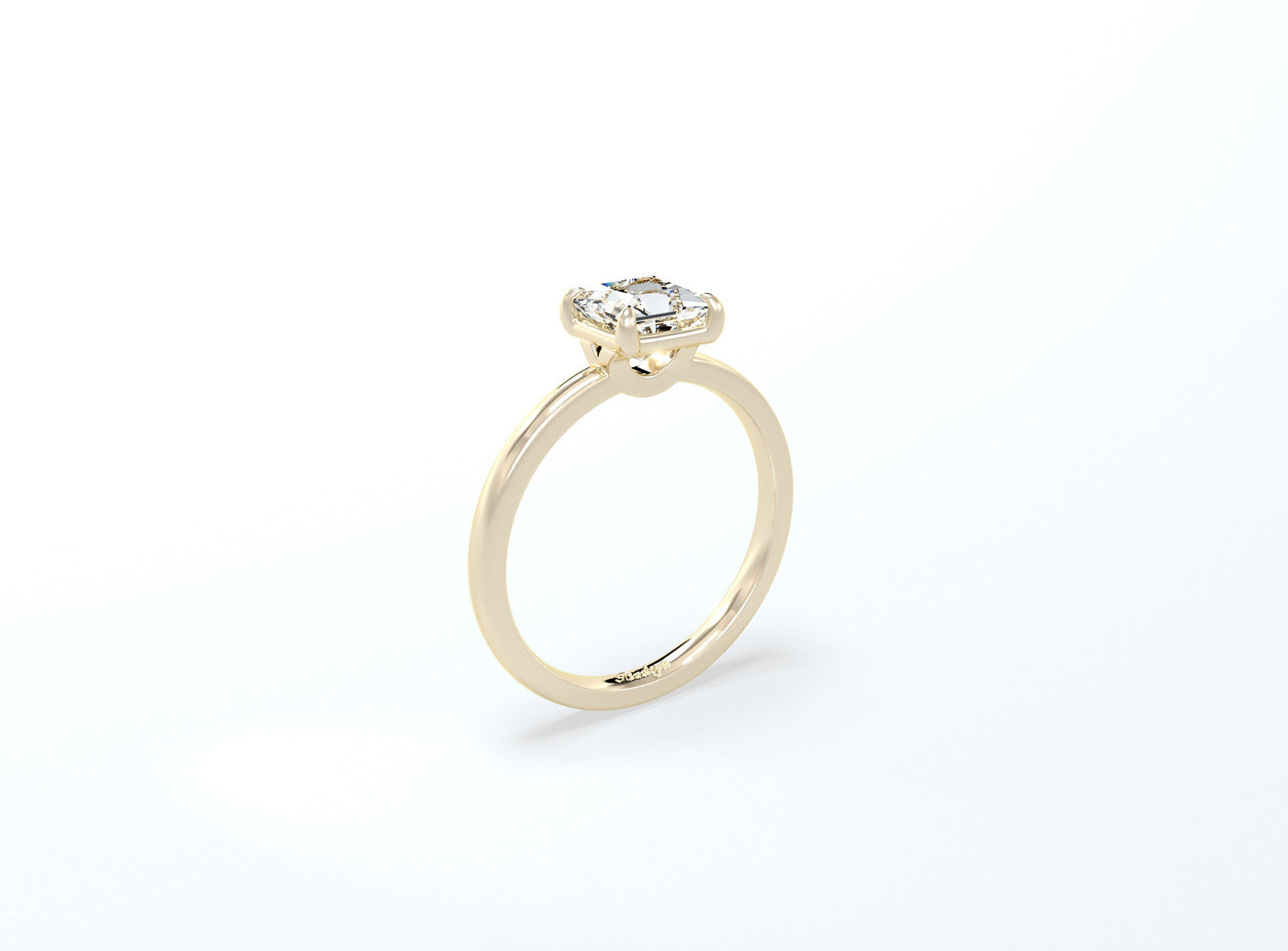 Cushion Cut Solitaire Ring - Yellow Gold - Bodega