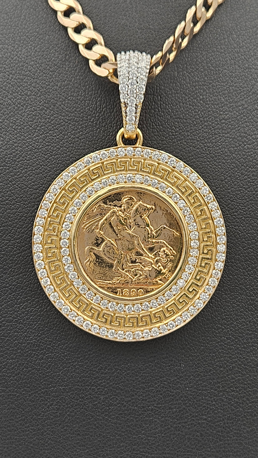 Colgante soberano completo con doble diamante 7900NZD