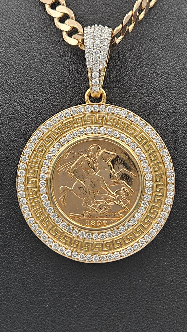 Double Diamond Full Sovereign Pendant 7900NZD