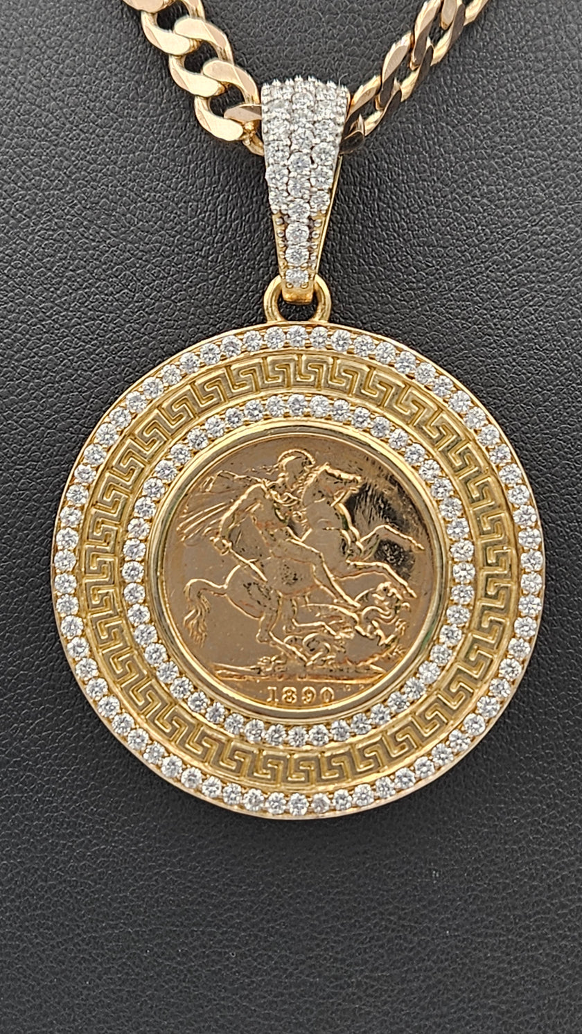 Colgante soberano completo con doble diamante 7900NZD