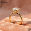 4ct Oval Diamond Solitaire Ring with Hidden Halo – 18kt Yellow Gold