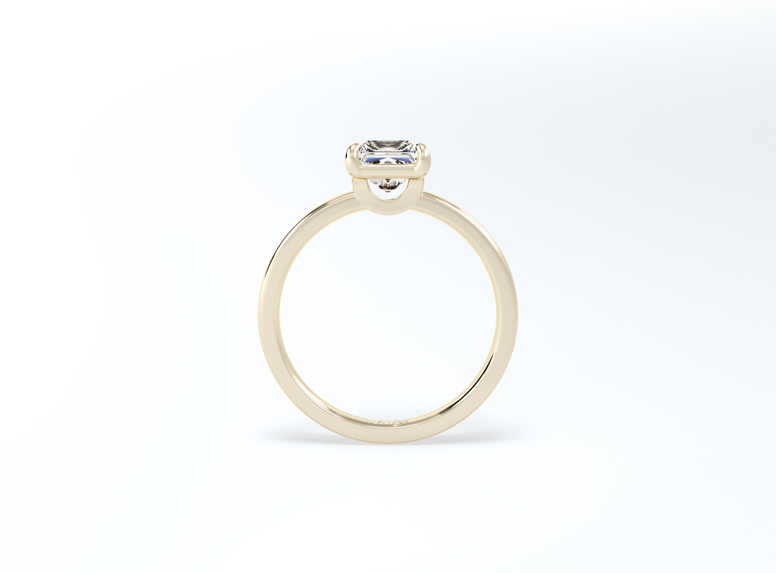Cushion Cut Solitaire Ring - Yellow Gold - Bodega