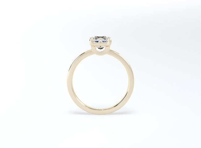 Cushion Cut Solitaire Ring - Yellow Gold - Bodega
