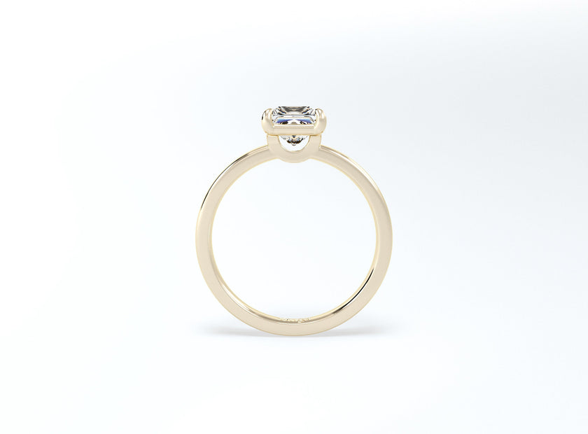 Cushion Cut Solitaire Ring - Yellow Gold - Bodega