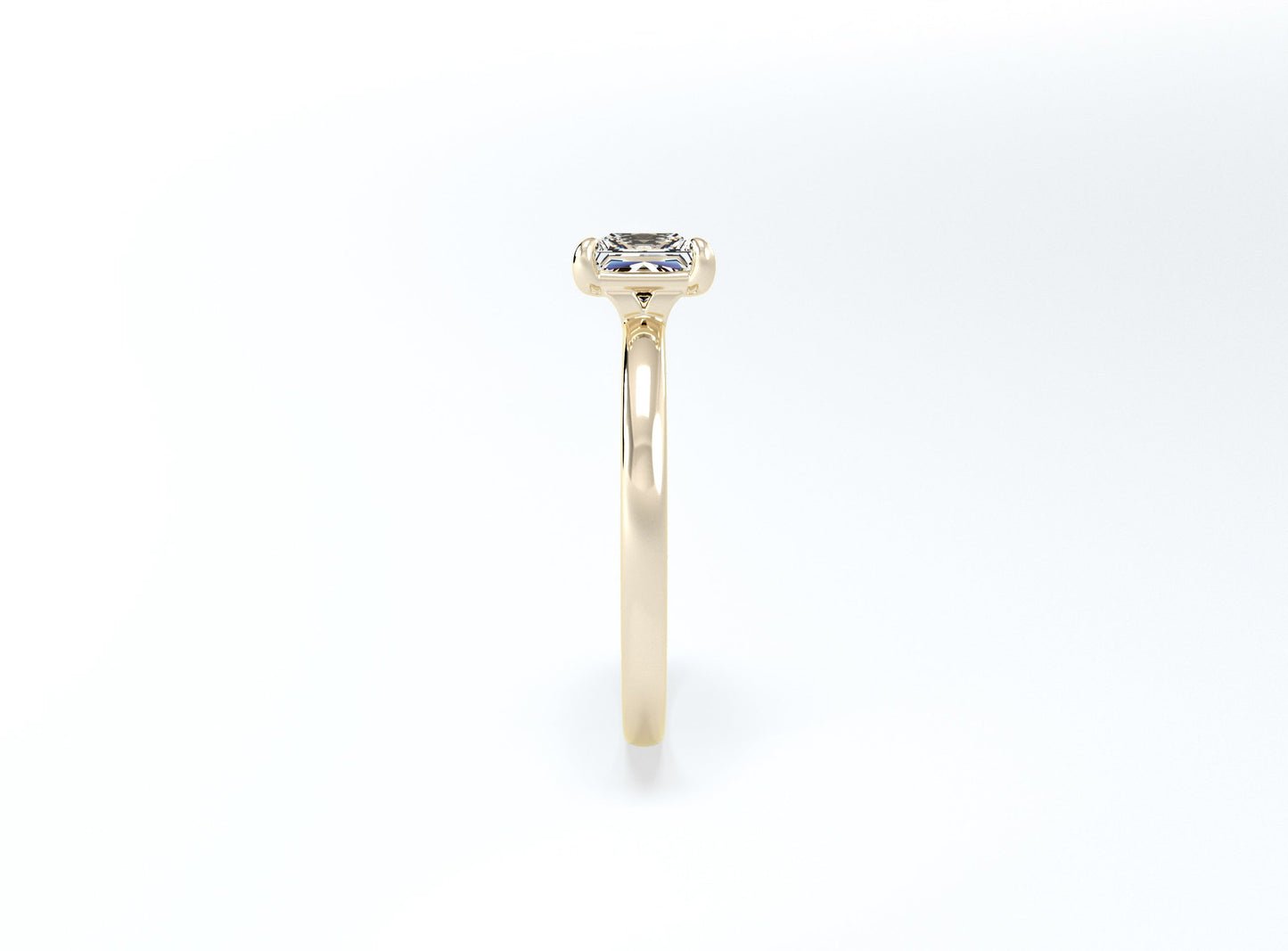 Cushion Cut Solitaire Ring - Yellow Gold - Bodega