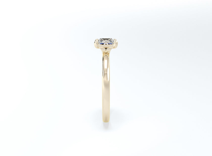 Cushion Cut Solitaire Ring - Yellow Gold - Bodega