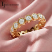 Bezel Setting Full Eternity Diamond Wedding Band - 18K Yellow Gold