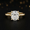 6-Claw Cushion Cut Solitaire Diamond Ring - Yellow Gold