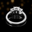 Cushion Cut Lab-Grown Diamond Trilogy Ring – 18kt White Gold