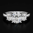 Cushion Cut Lab-Grown Diamond Trilogy Ring – 18kt White Gold