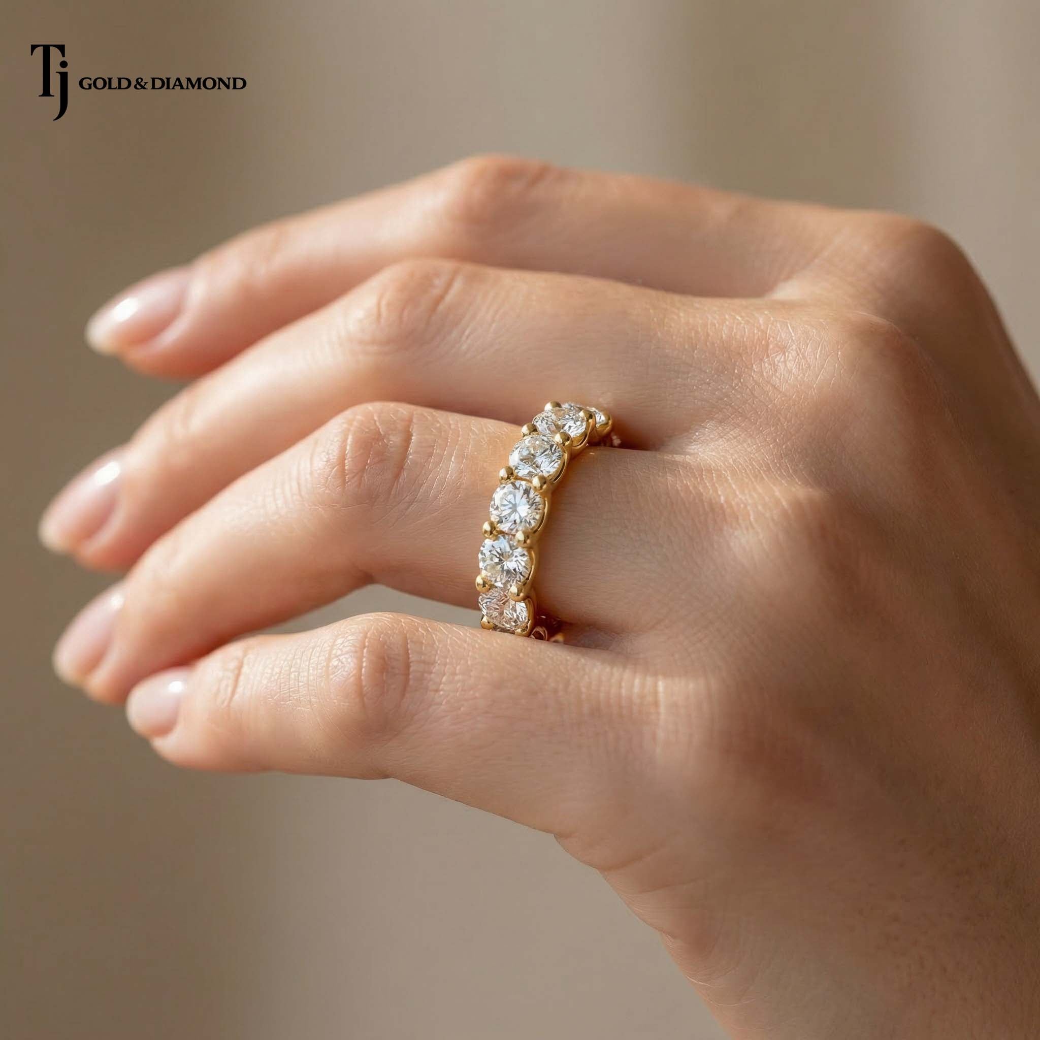 Lab-Grown Diamond Full Eternity Ring – 18kt Yellow Gold