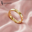 Full eternity diamond wedding band featuring a modern flush setting in 18kt yellow gold with round brilliant lab-grown diamonds.