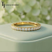 French Pavé Setting Half Eternity Diamond Wedding Band - 18K Yellow Gold