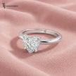 Front view of a 1.5 carat heart cut lab-grown diamond solitaire engagement ring in 18kt white gold with a 4-claw setting