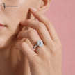 1.5 carat oval cut lab-grown diamond solitaire engagement ring in 18kt white gold on model