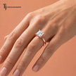 1.5 carat princess cut lab-grown diamond solitaire engagement ring in 18kt rose gold worn on hand