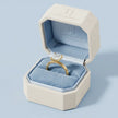 1.5 carat princess cut lab-grown diamond solitaire engagement ring in 18kt yellow gold in a TJ Diamond box