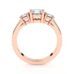 3 Stone Round Brilliant Ring - Rose Gold