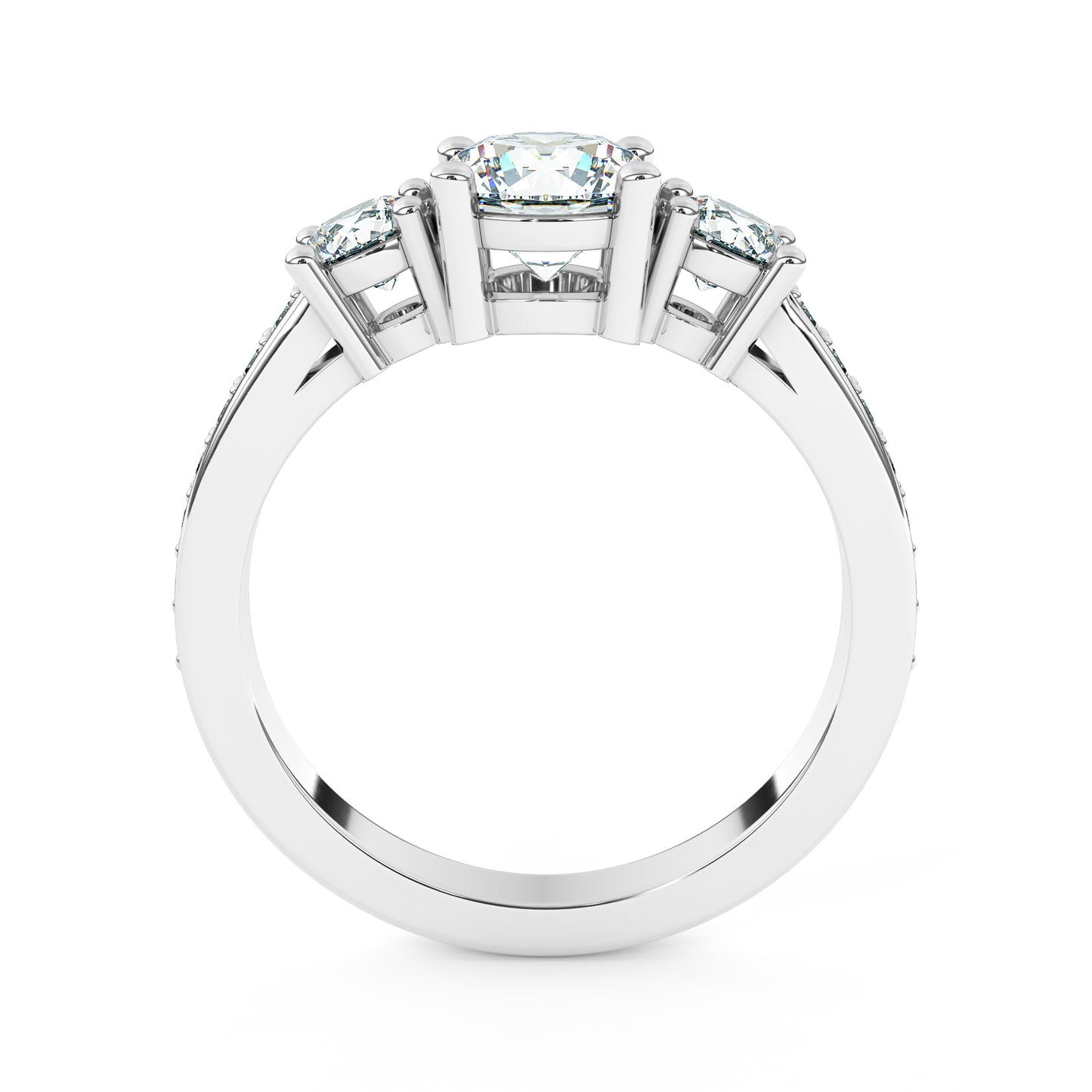 3 Stone Round Brilliant Ring - Platinum