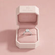 1.5 carat round cut lab-grown diamond solitaire engagement ring in 18kt white gold in a TJ Diamond box